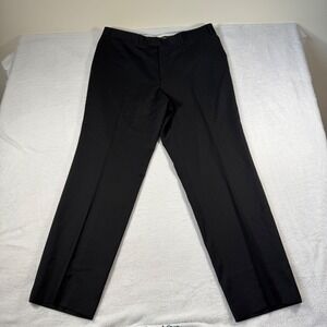 Canali Black 100% Pure Wool Dress Pants Trousers Made in Italy Size 56 (39x31)